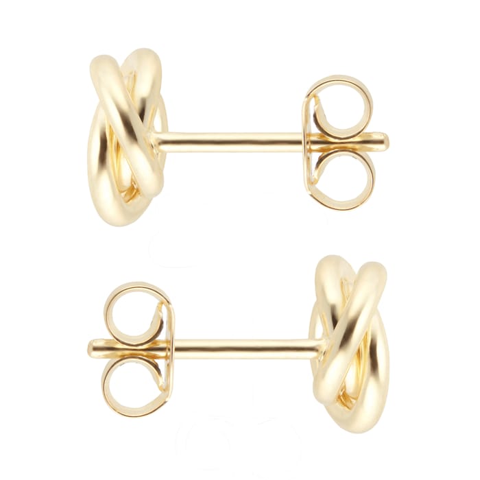 Goldsmiths 18ct Yellow Gold Open Flat Knot Stud Earrings