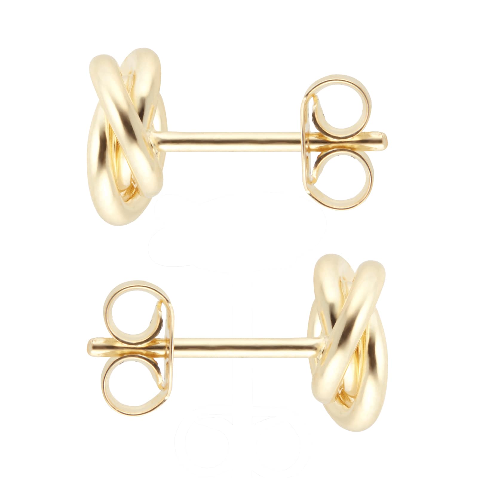 Goldsmiths 18ct Yellow Gold Open Flat Knot Stud Earrings