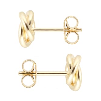 Goldsmiths 18ct Yellow Gold Open Flat Knot Stud Earrings Goldsmiths 18ct Yellow Gold Open Flat Knot Stud Earrings