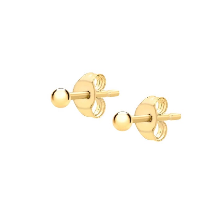 Goldsmiths 9ct Yellow Gold 2mm Ball Stud Earrings