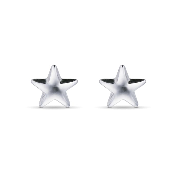 Goldsmiths 9ct White Gold Star Stud Earrings