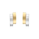 Goldsmiths 9ct Yellow and White Gold Asymmetric Double-Bars Stud Earrings
