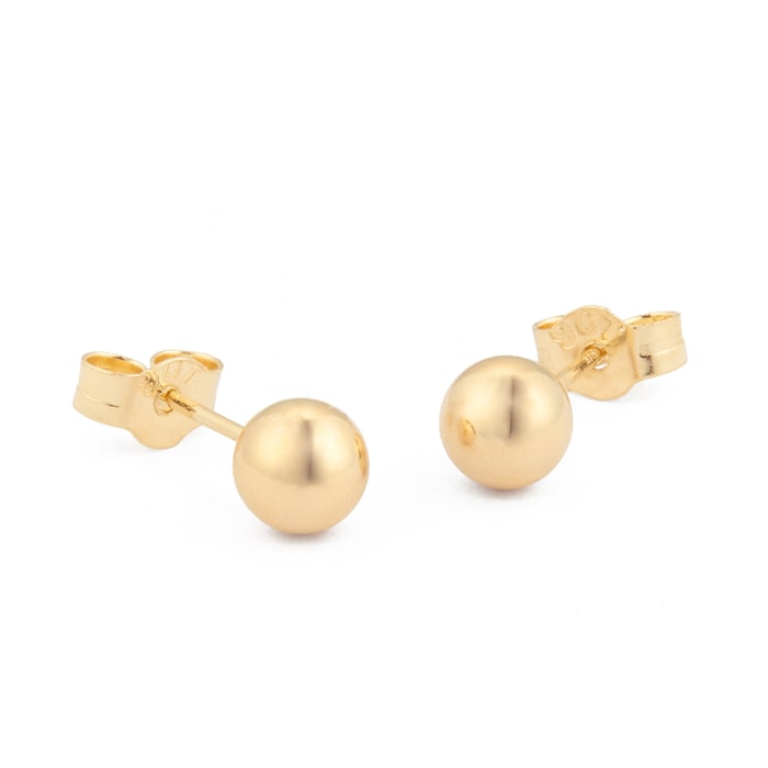 Goldsmiths 18ct Yellow Gold 5mm Ball Stud Earrings