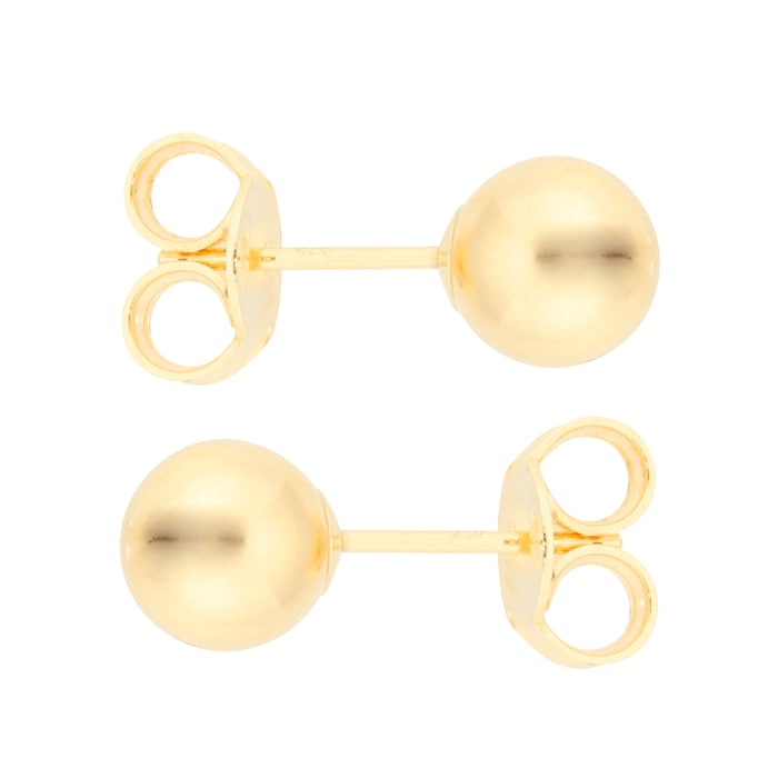 Goldsmiths 18ct Yellow Gold 6mm Ball Stud Earrings