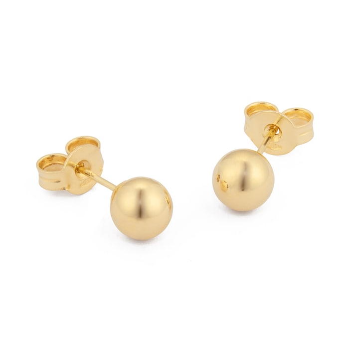 Goldsmiths 18ct Yellow Gold 6mm Ball Stud Earrings