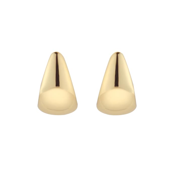 Goldsmiths 9ct Yellow Gold Tapered Domed Stud Earrings