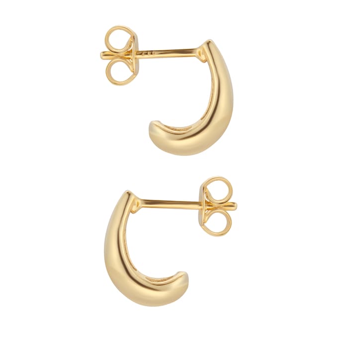 Goldsmiths 9ct Yellow Gold Tapered Domed Stud Earrings