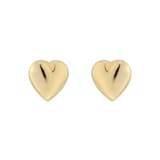 Goldsmiths 9ct Yellow Gold Puff Heart Stud Earrings