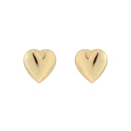 15010337 - 9ct Yellow Gold Puff Heart Stud Earrings