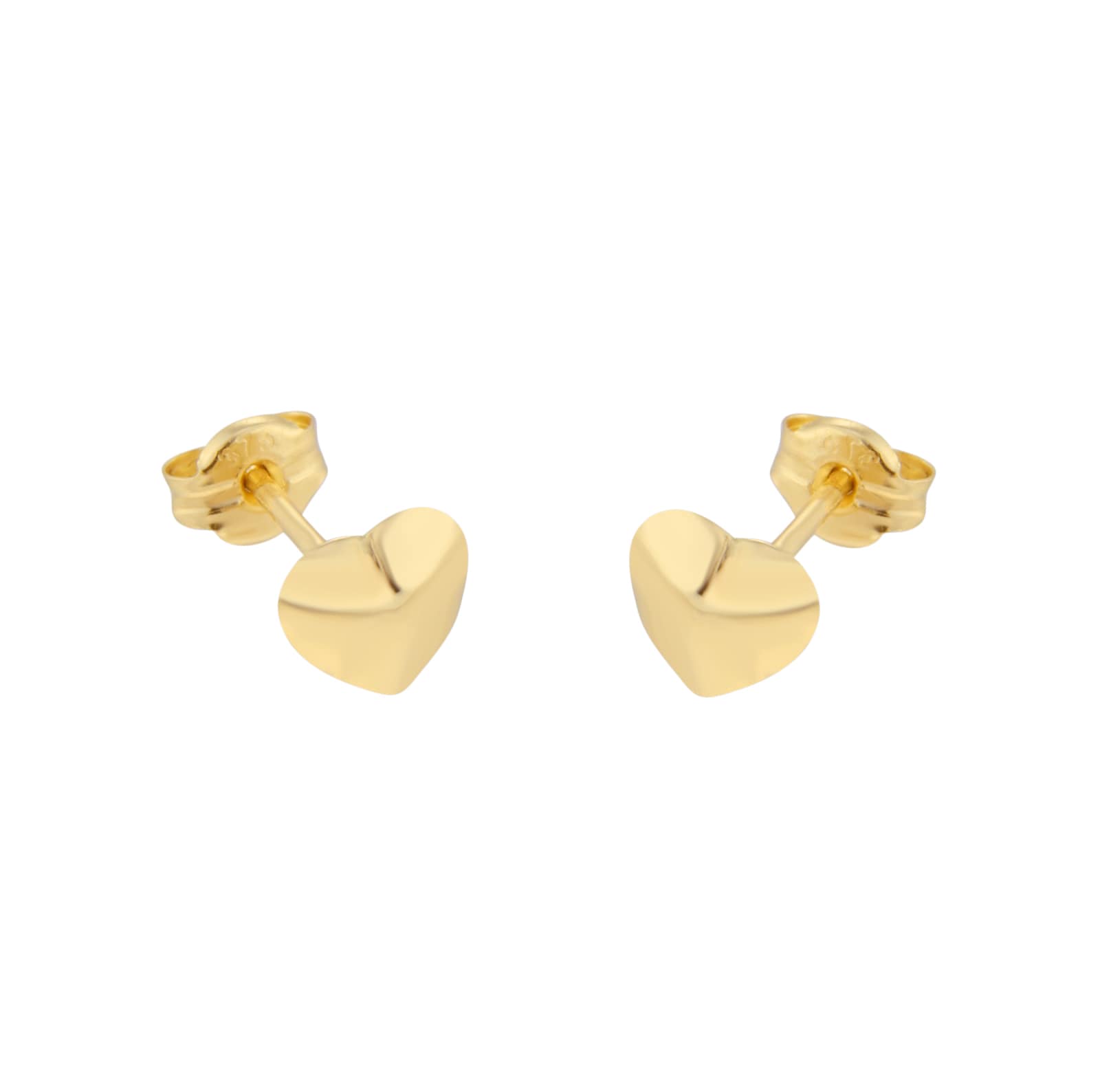 Goldsmiths 9ct Yellow Gold Puff Heart Stud Earrings Goldsmiths 9ct Yellow Gold Puff Heart Stud Earrings