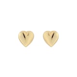 Goldsmiths 9ct Yellow Gold Small Puff Heart Stud Earrings