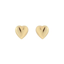 15010338 - 9ct Yellow Gold Small Puff Heart Stud Earrings