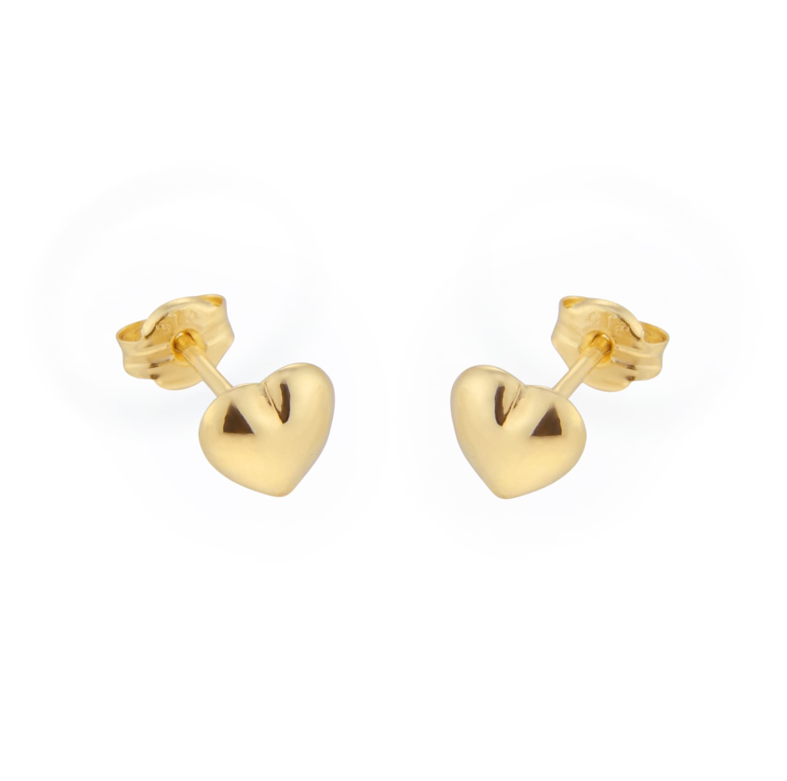 Goldsmiths 9ct Yellow Gold Small Puff Heart Stud Earrings Goldsmiths 9ct Yellow Gold Small Puff Heart Stud Earrings