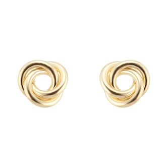 Mappin & Webb 18ct Yellow Gold 8mm Knot Stud Earrings