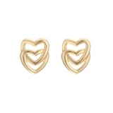 Best Luxury 
9ct Yellow Gold 7x9mm Double Heart Stud Earrings