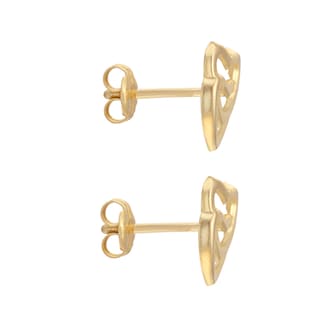 Goldsmiths 9ct Yellow Gold 7x9mm Double Heart Stud Earrings