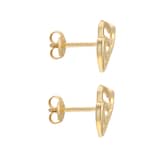 Best Luxury 
9ct Yellow Gold 7x9mm Double Heart Stud Earrings