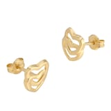 Best Luxury 
9ct Yellow Gold 7x9mm Double Heart Stud Earrings