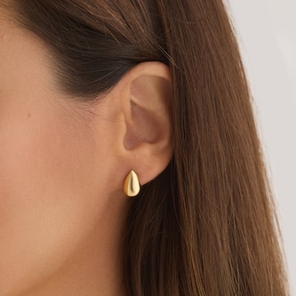 Goldsmiths 9ct Yellow Gold Small Teardrop Stud Earrings Goldsmiths 9ct Yellow Gold Small Teardrop Stud Earrings