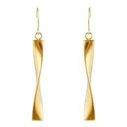 15020089 - 9 Carat Yellow Gold Twist Drop Earrings