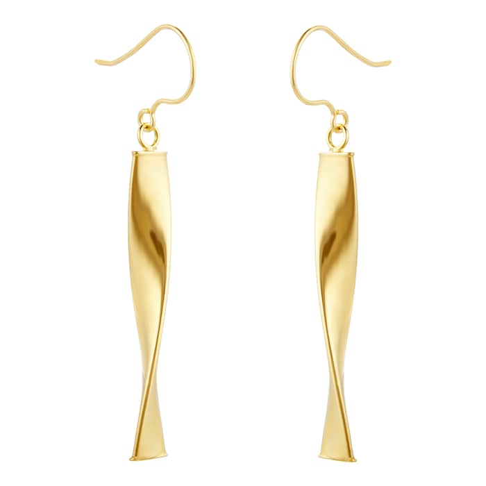 Goldsmiths 9 Carat Yellow Gold Twist Drop Earrings