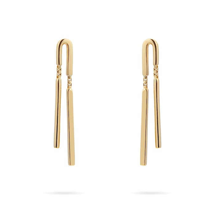 Mappin & Webb 18ct Yellow Gold Double Drop Earrings