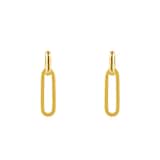 Goldsmiths 9ct Yellow Gold Rectangular Full Link Drop Earrings