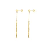Goldsmiths 9ct Yellow Gold 3mm x 41.5mm Chain and Faceted Bar Drop Earrings