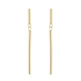 Goldsmiths 9ct Yellow Gold Round Bar Drop Earrings