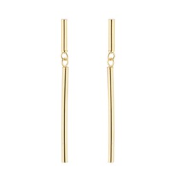 15020122 - 9ct Yellow Gold Round Bar Drop Earrings