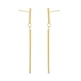 Goldsmiths 9ct Yellow Gold Round Bar Drop Earrings