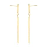 Goldsmiths 9ct Yellow Gold Round Bar Drop Earrings