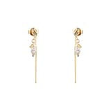 Goldsmiths 9ct Yellow Gold Moulded Petals Drop Earrings