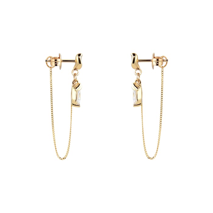 Goldsmiths 9ct Yellow Gold Moulded Petals Drop Earrings