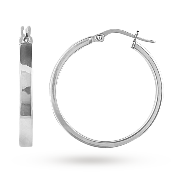 Goldsmiths 9ct Gold Plain Hoop Earrings