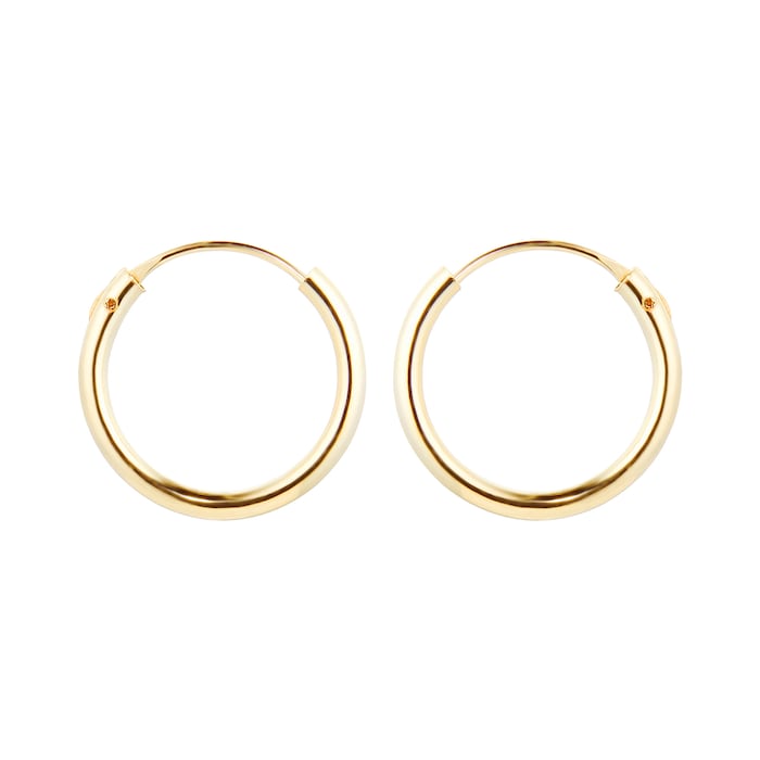 Goldsmiths 9ct Yellow Gold 13mm Hoop Earrings