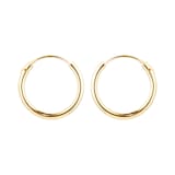 Goldsmiths 9ct Yellow Gold 13mm Hoop Earrings