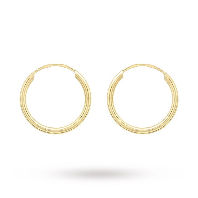 Goldsmiths 9ct Yellow Gold 15mm Hoop Earrings