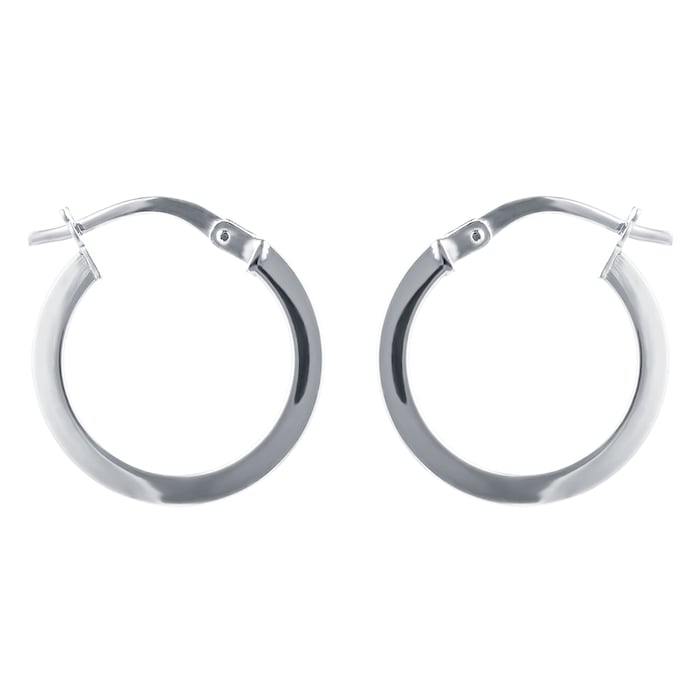 Goldsmiths 9ct White Gold Hoop Earrings