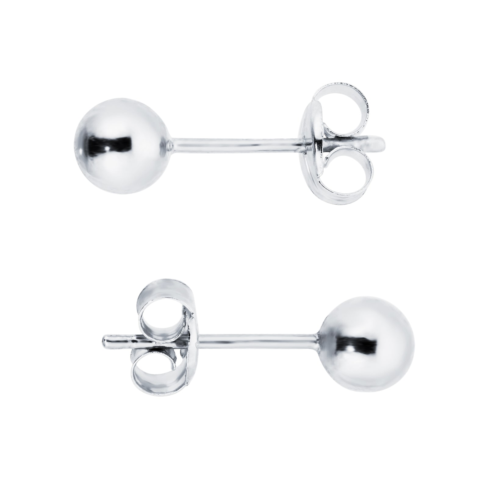 Goldsmiths 9ct White Gold 4mm Spanish Earrings 5.55.0583 | Goldsmiths