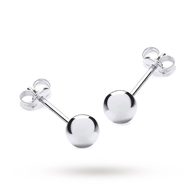 Goldsmiths 9ct White Gold 5mm Spanish Earrings