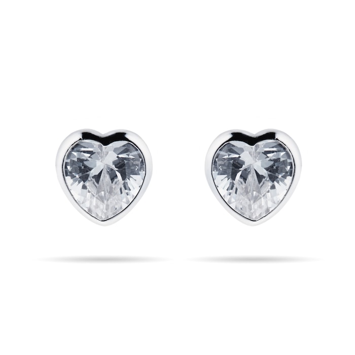 Goldsmiths 9ct White Gold Cubic Zirconia Earrings