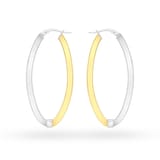 Goldsmiths 9ct 2 Colour Gold Oval Creole Earrings