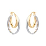 Goldsmiths 9ct Bicolour Layered Hoop Earrings