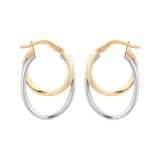 Goldsmiths 9ct Bicolour Layered Hoop Earrings