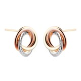 Goldsmiths 9ct Tri Colour Cubic Zirconia Stud Earrings