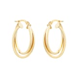 Goldsmiths 9ct Yellow Gold Intertwined Hoop Earrings