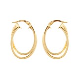 Goldsmiths 9ct Yellow Gold Intertwined Hoop Earrings