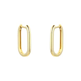 Best Luxury 
9ct Yellow Gold Oval Link Huggie Hoop Earrings