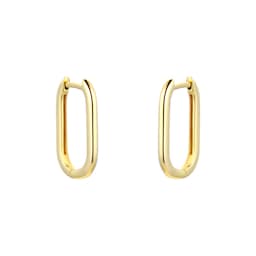 15030692 - 9ct Yellow Gold Oval Link Huggie Hoop Earrings